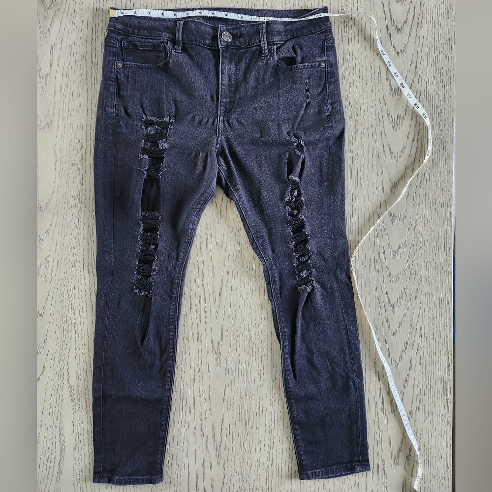 Express Faded Black Mid Rise Legging Jeans - Size 12 S